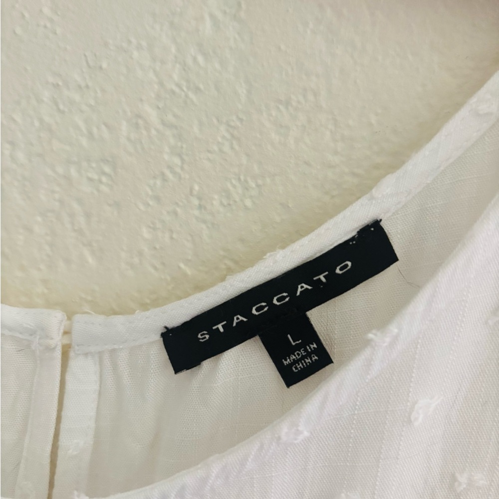 Staccato Swiss Dot Baby Doll Top View 2